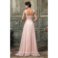 Grace Karin sem mangas V-Back rosa claro Chiffon vestidos de noite CL007555-1